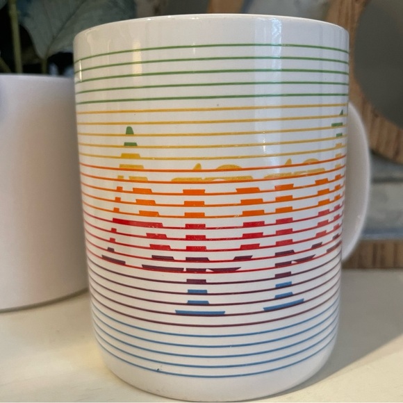 Vintage Apple Macintosh Computers MAC Ceramic Coffee Mug Rainbow USA 1980 RARE - Picture 8 of 9